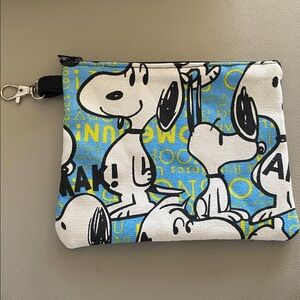 New Lined Canvas Snoopy zippered accessory bag